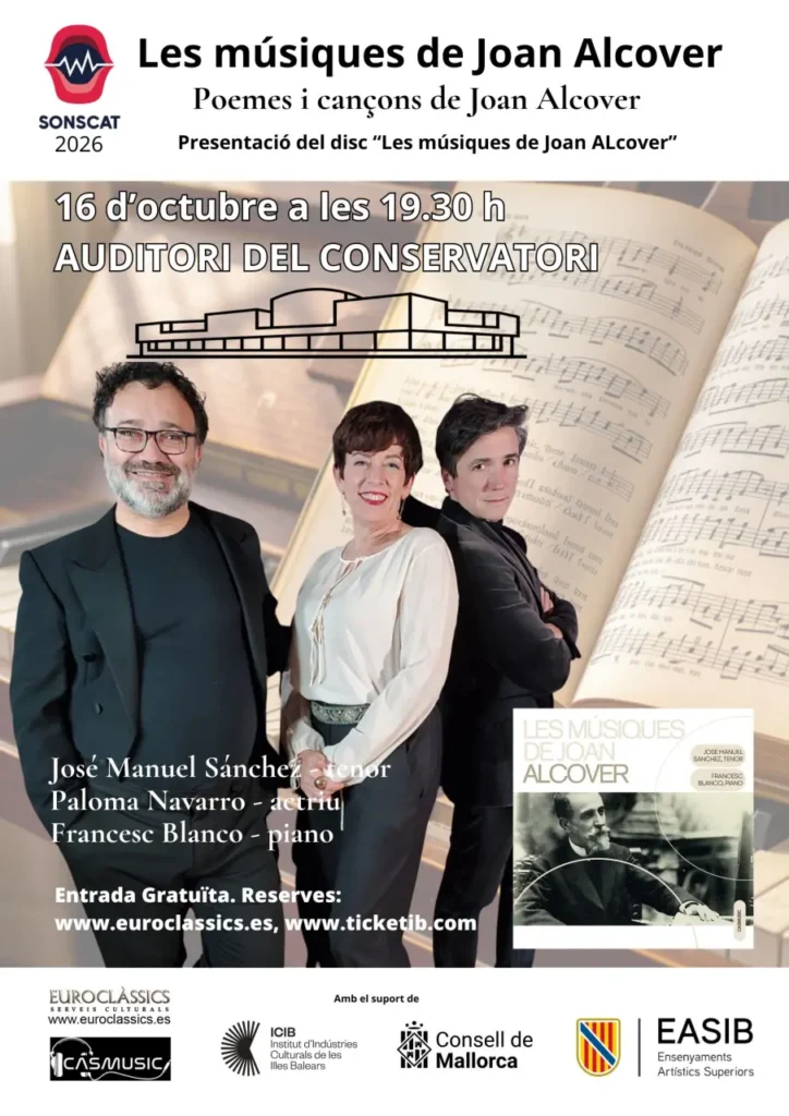 El Cicle SonsCat 2026 arriba al final amb els dos darrers concerts de 'Les Músiques de Joan Alcover'