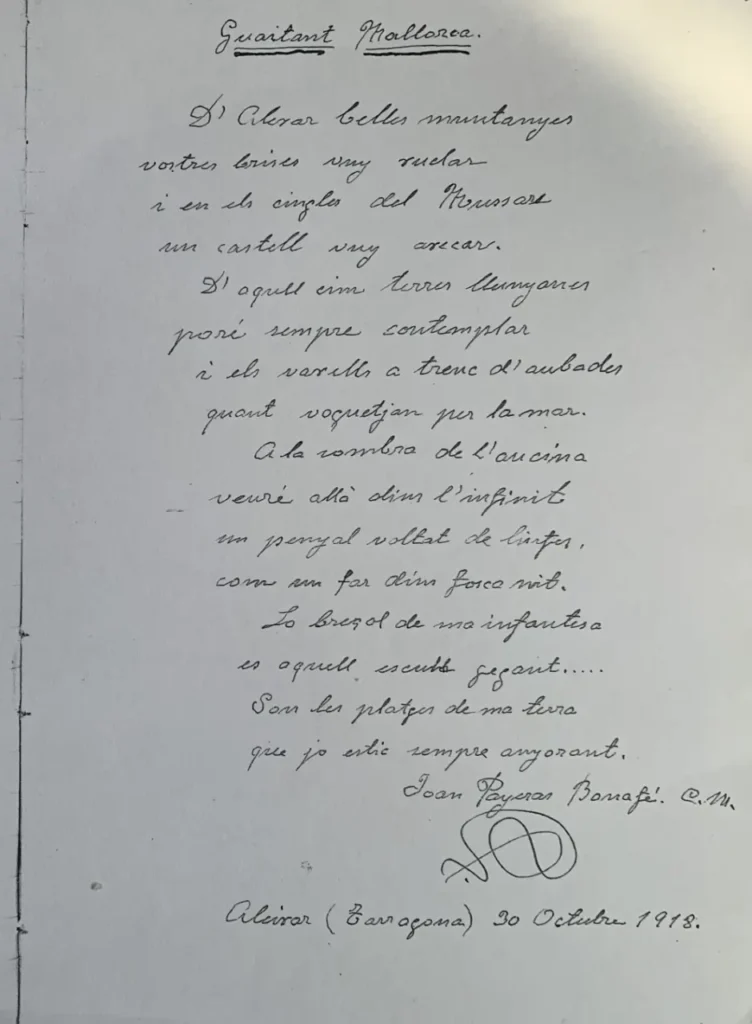 Joan Payeras Bonafè (IV): Antologia poètica