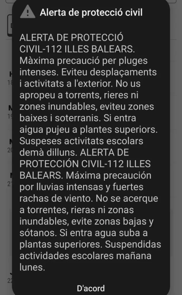 Alarma a les Illes Balears: els ciutadans d'Eivissa, Formentera i Mallorca reben l'ES-Alert