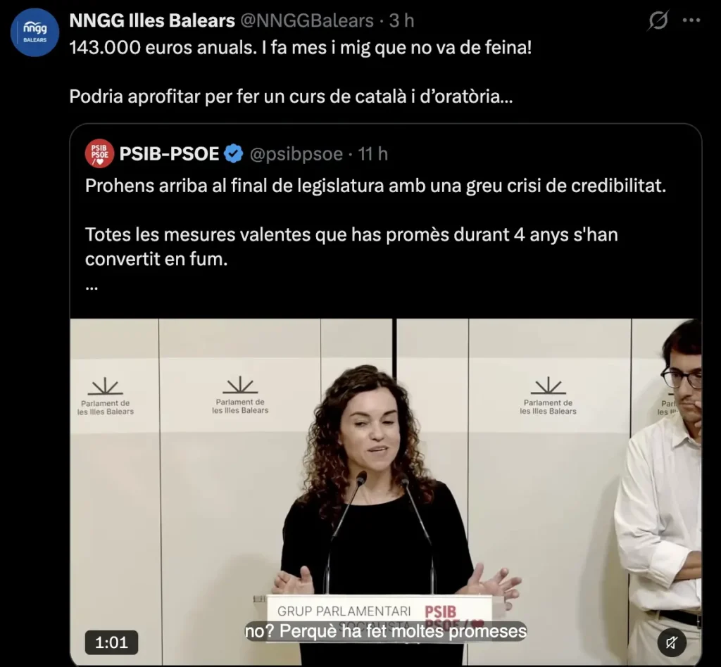 Les joventuts del PP conviden Rosario Sánchez a fer un curs de català